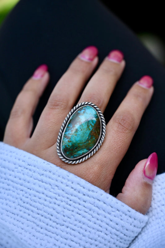 Rising Phoenix Turquoise Ring Size: 9.75