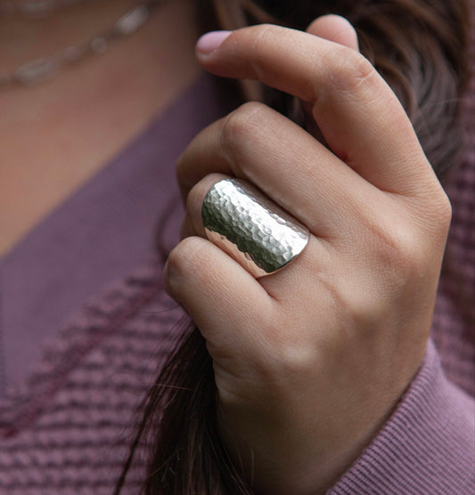 Hammered Saddle Ring (Size 8)