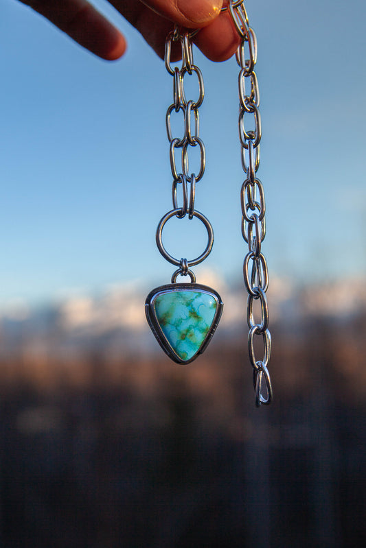 Sonoran Turquoise Sterling Silver Chunky Paperclip Chain Necklace