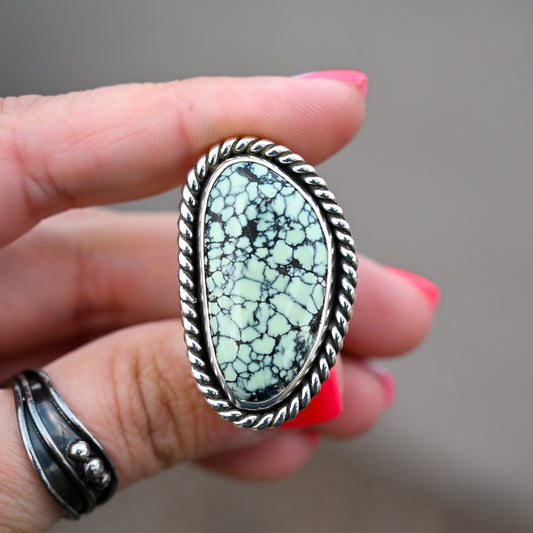 Natural Colina Variscite Twist Ring Sz:7