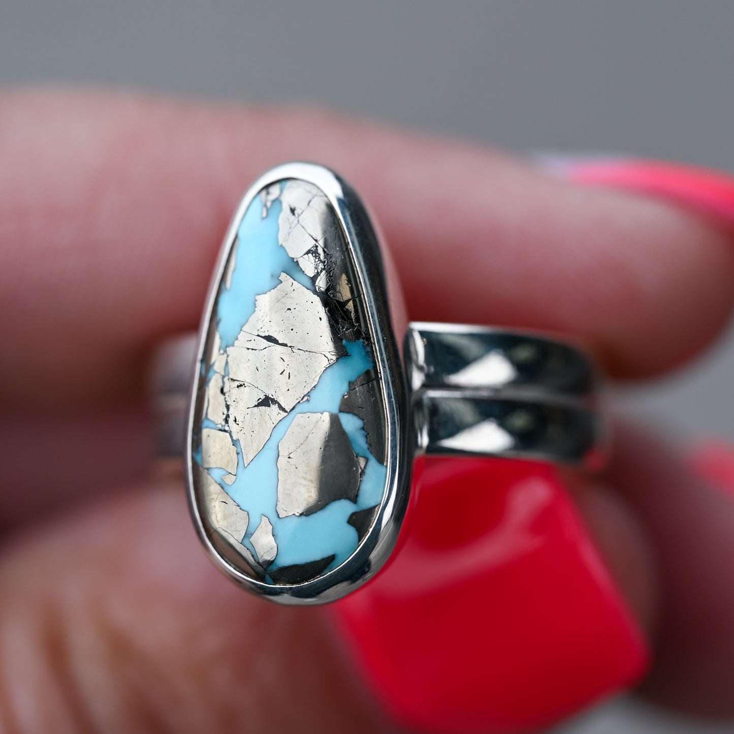 Persian Blue Turquoise Ring Sz:9.5