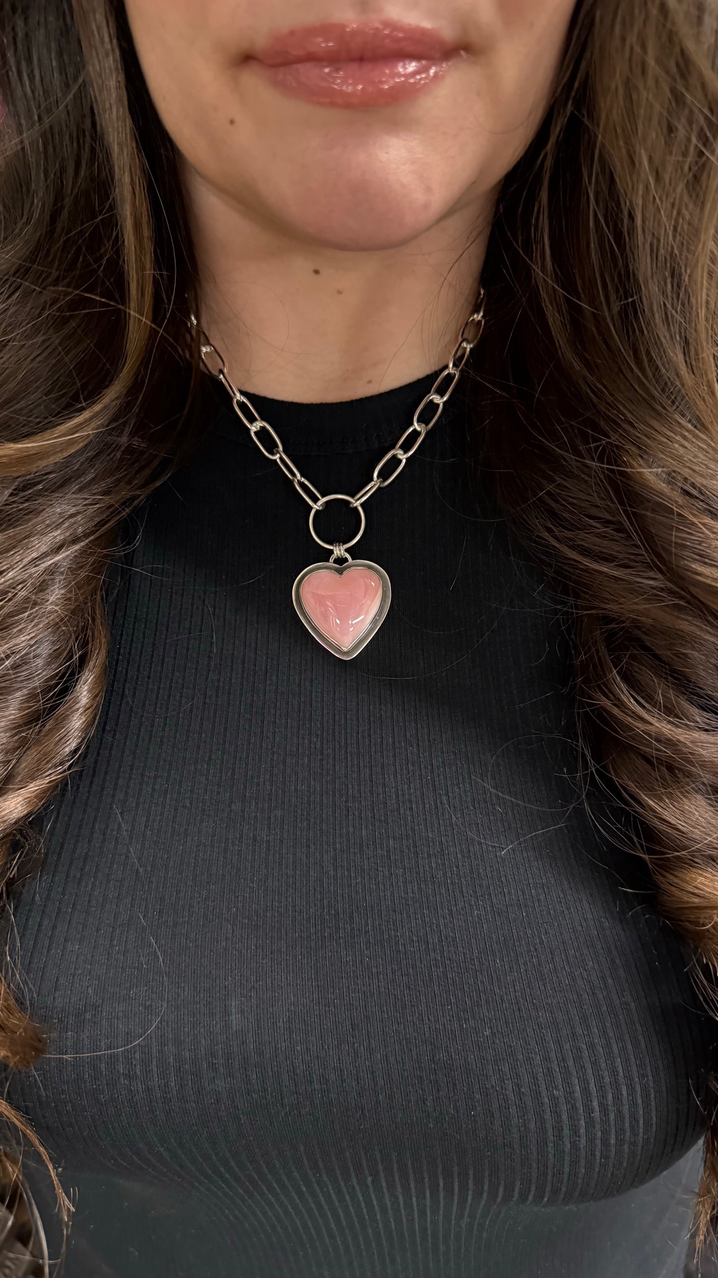 Queen Conch Shell Heart Necklace 18 inch
