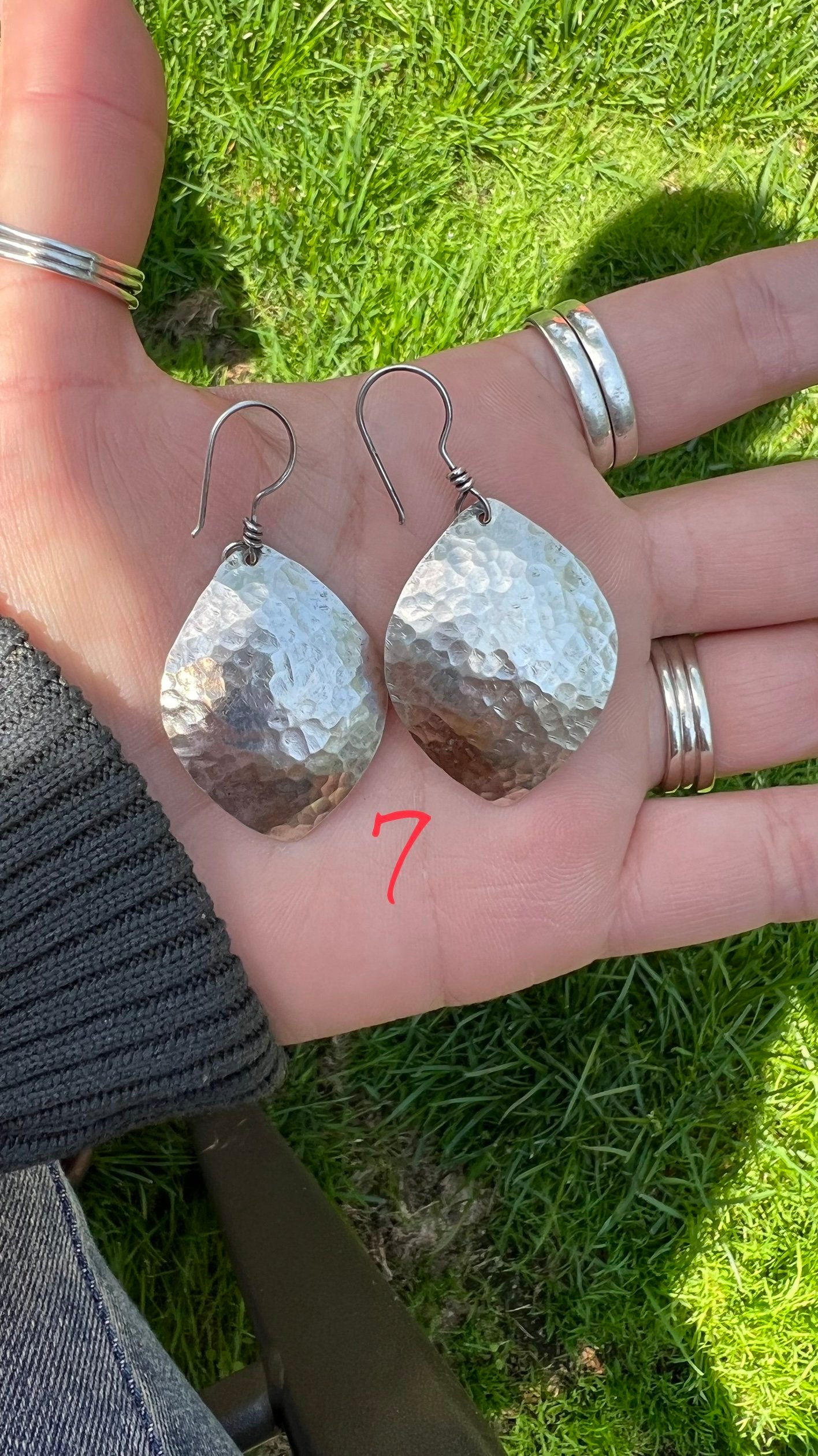 Sterling Silver Hammered Earrings