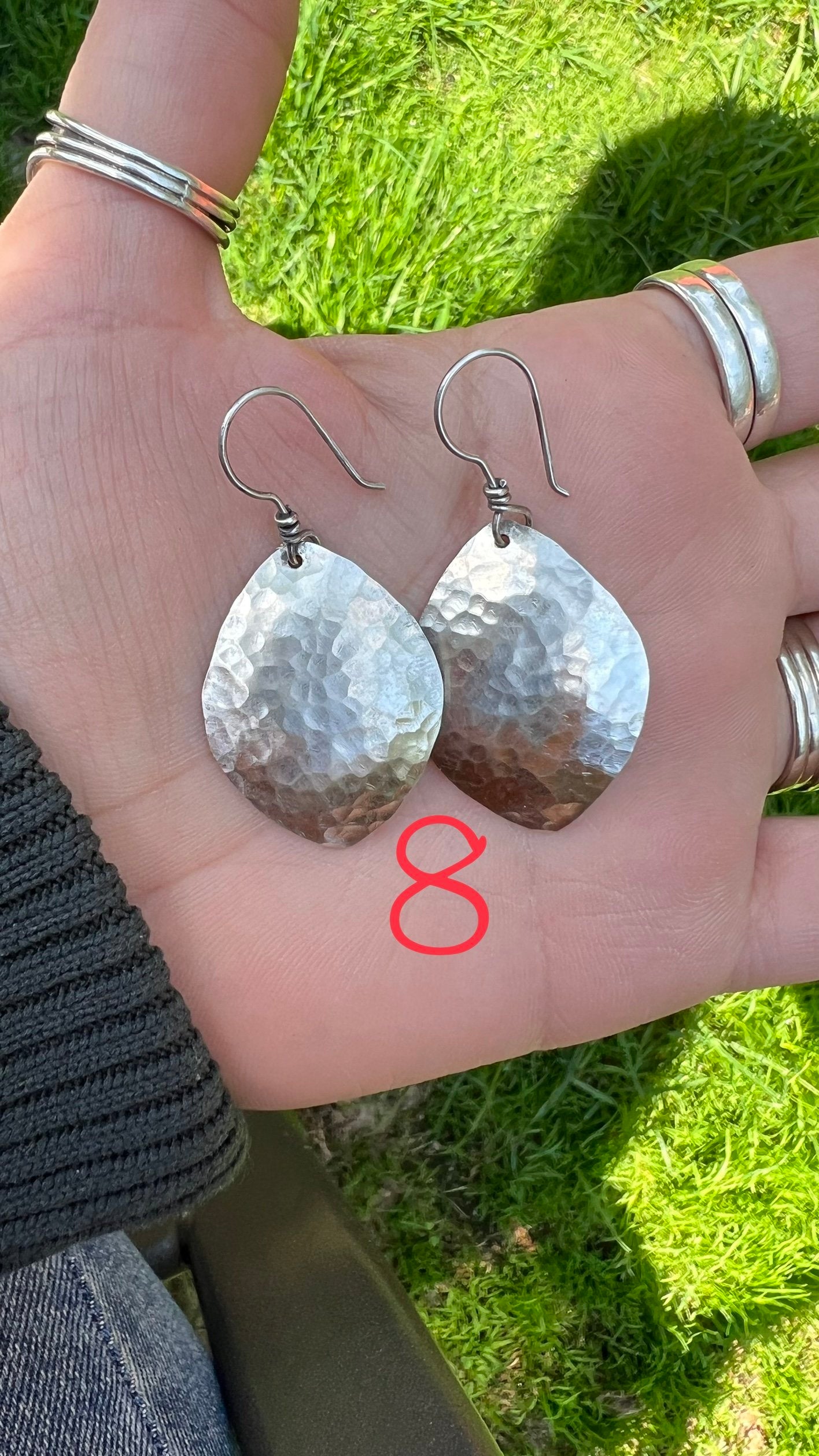 Sterling Silver Hammered Earrings
