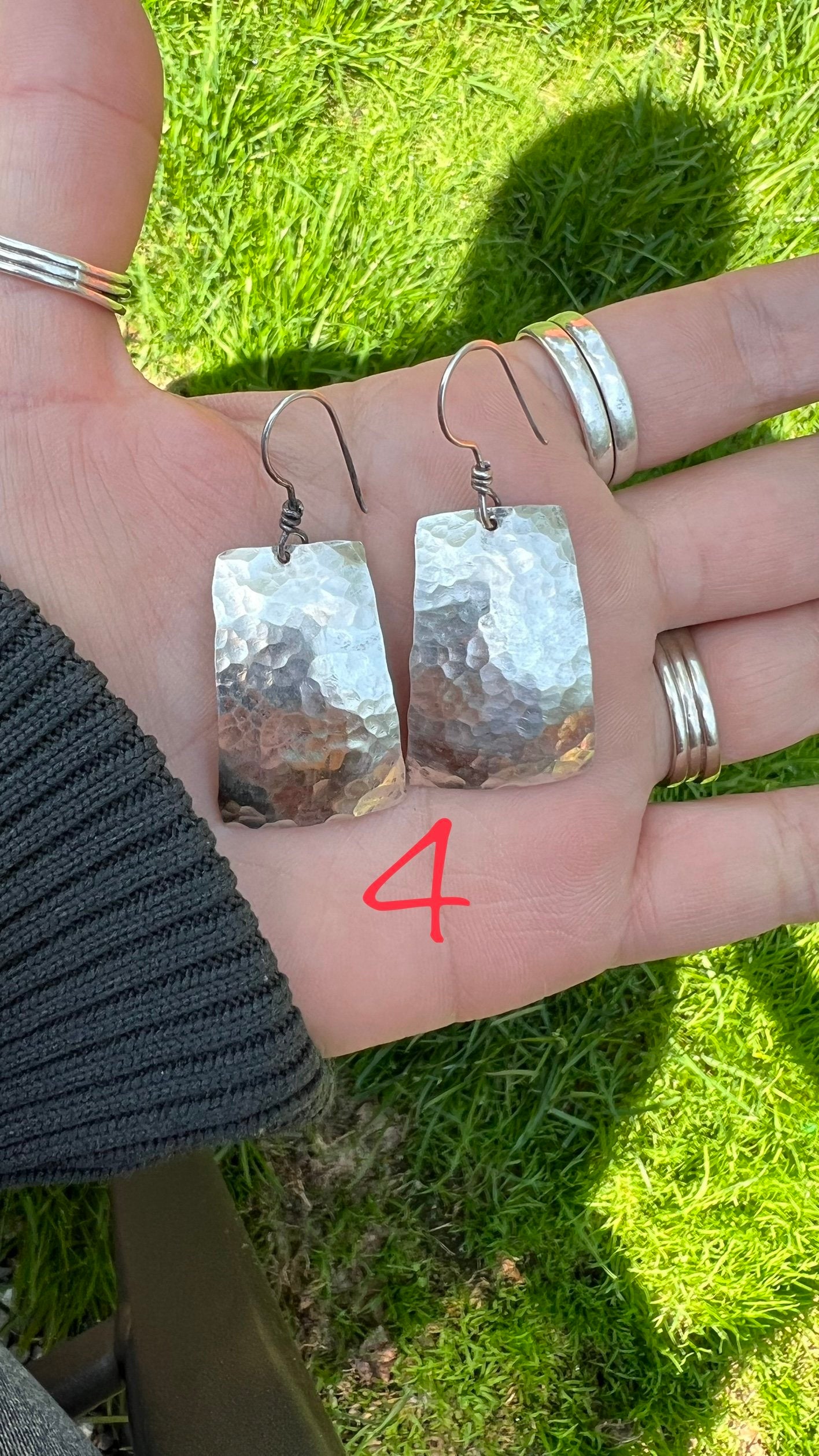 Sterling Silver Hammered Earrings