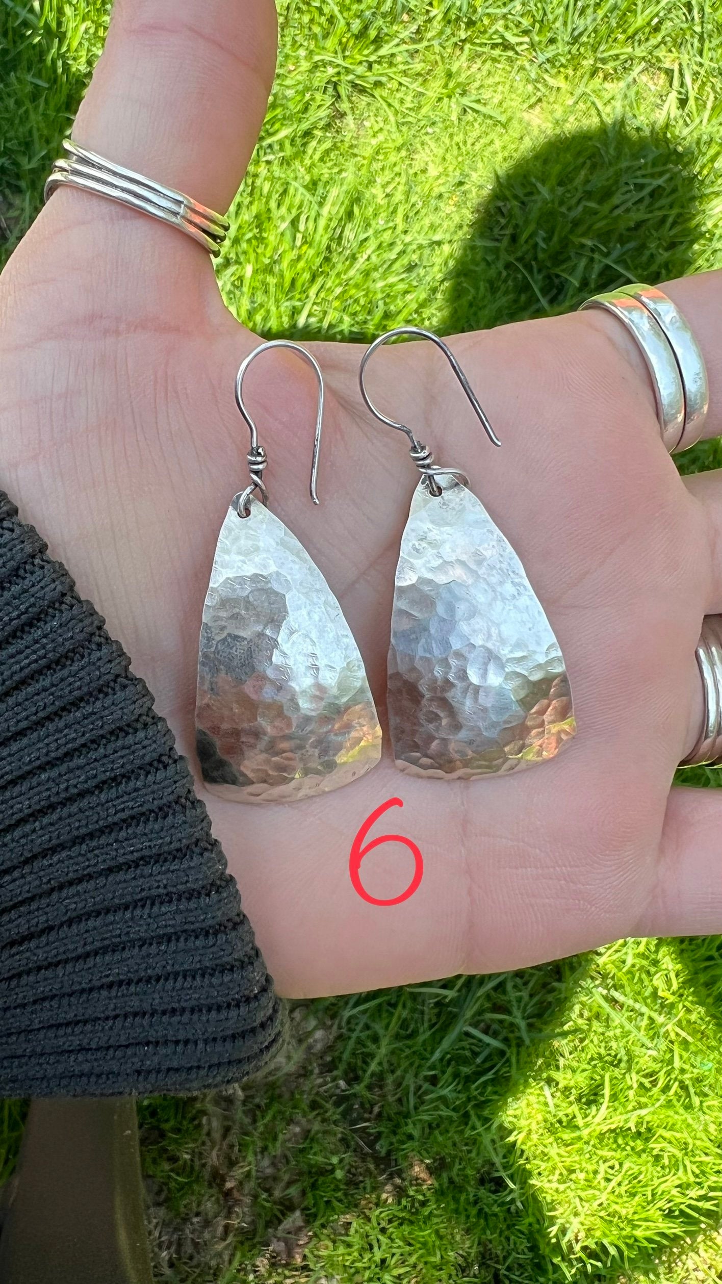 Sterling Silver Hammered Earrings