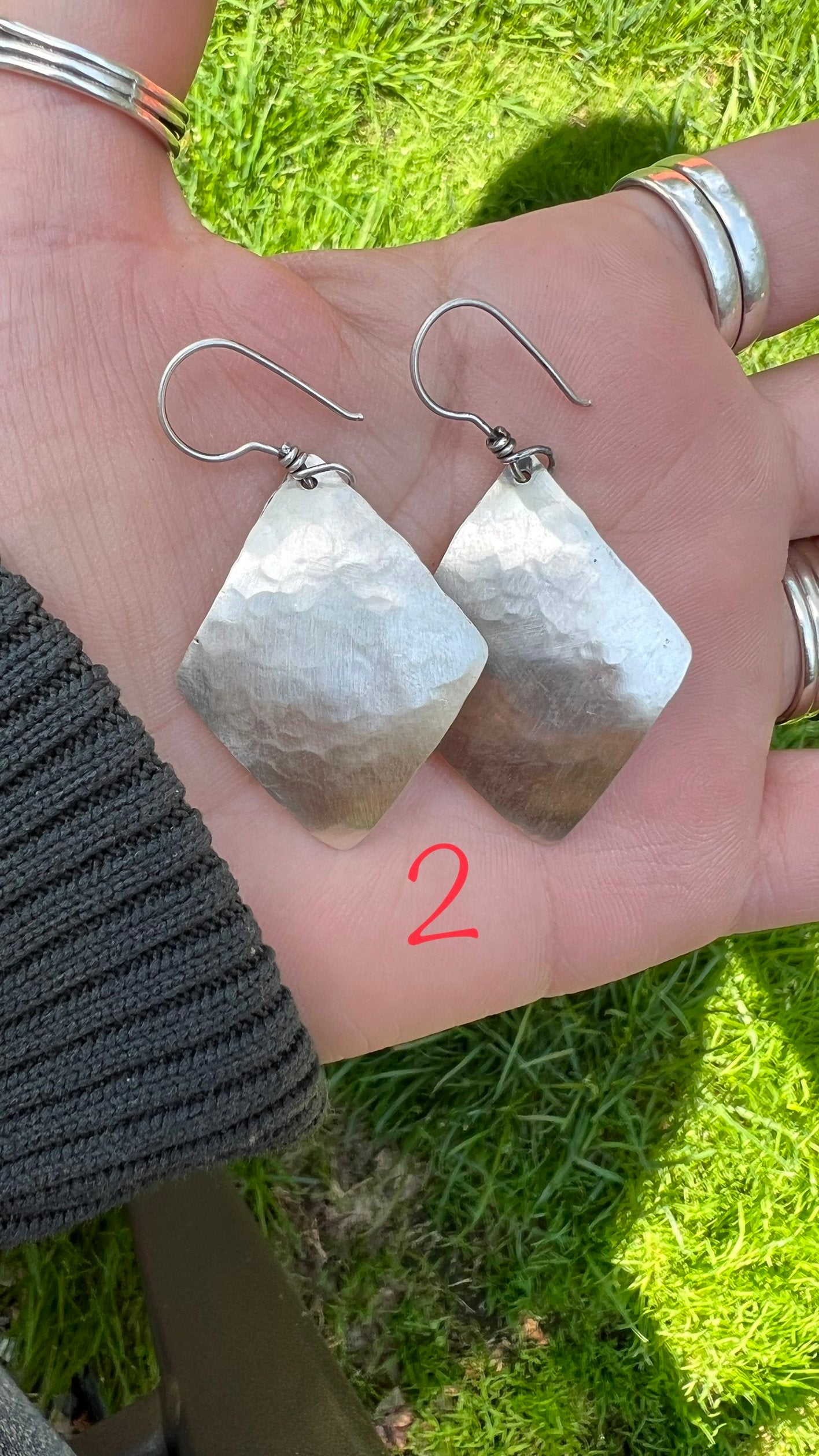 Sterling Silver Hammered Earrings