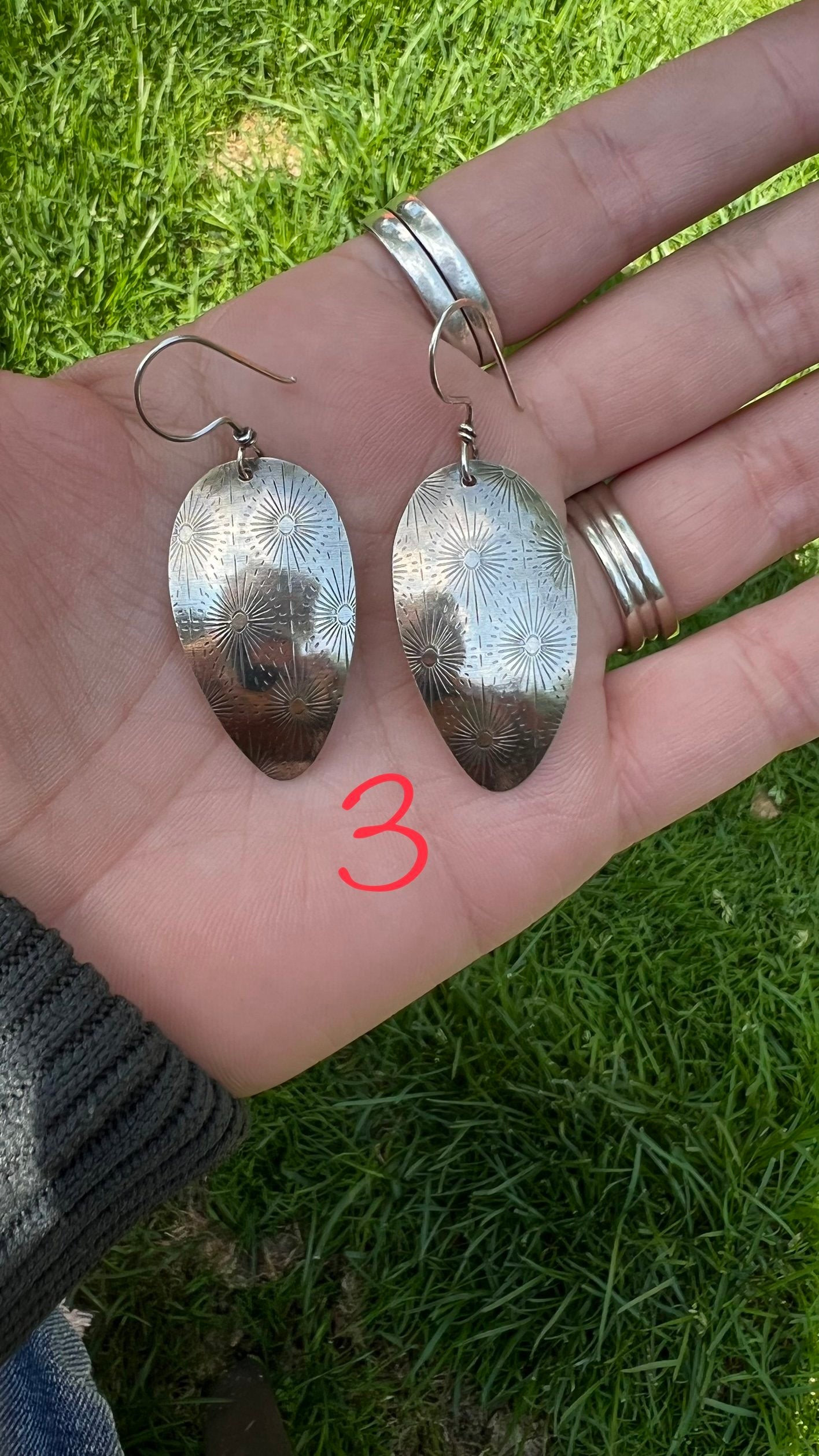 Sterling Silver Hammered Earrings