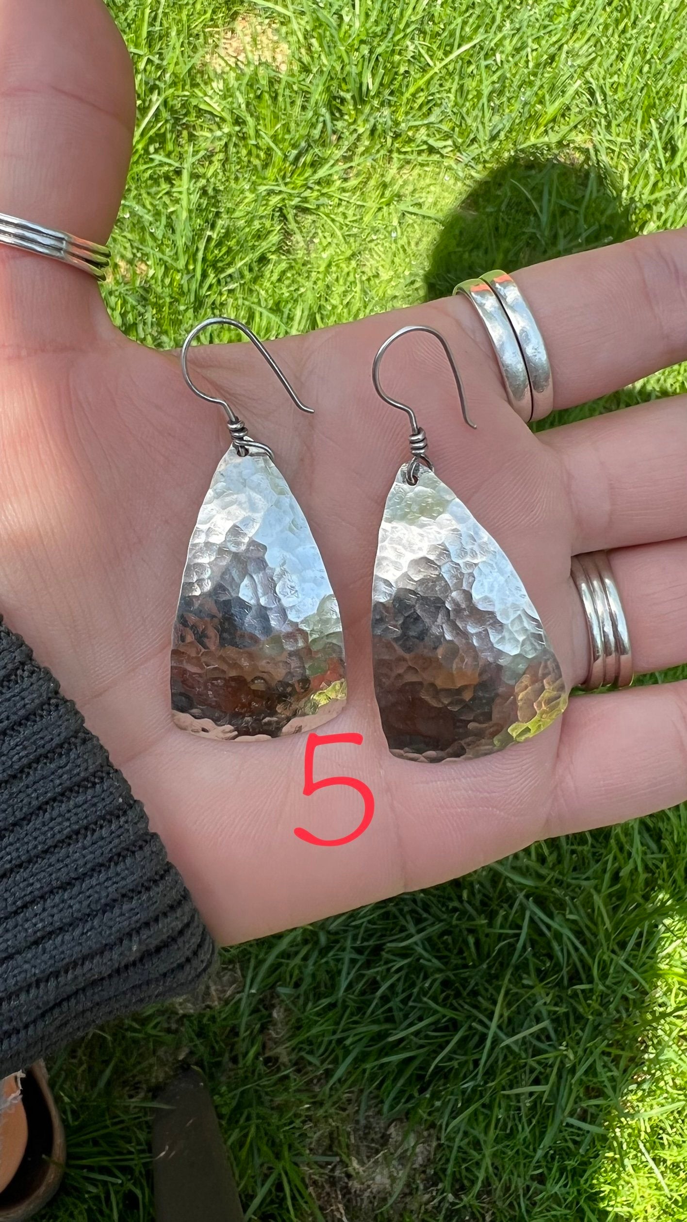 Sterling Silver Hammered Earrings