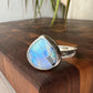 Rainbow Moonstone Mezzo Ring Size:10