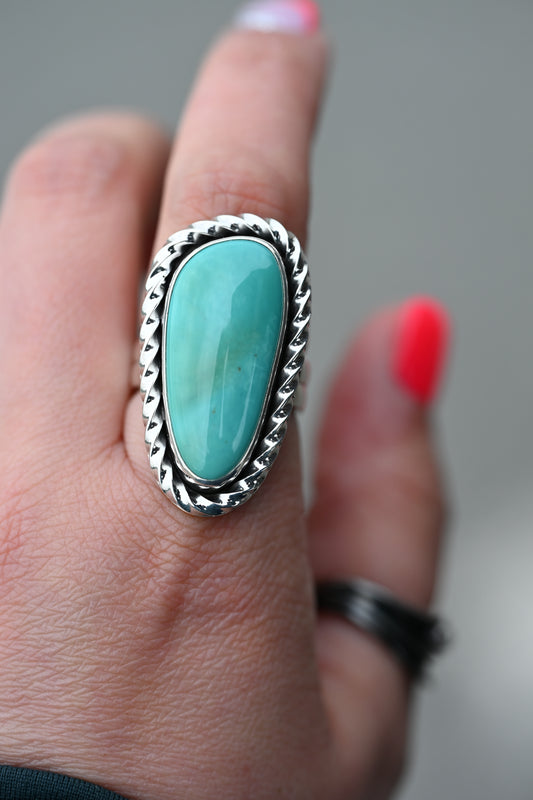 Royston Turquoise Twist Ring Sz:9