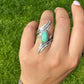 Sonoran Rose Turquoise Leaf Wrap Ring Sz:8.5