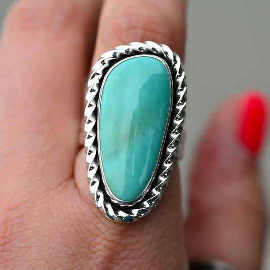 Royston Turquoise Twist Ring Sz:9
