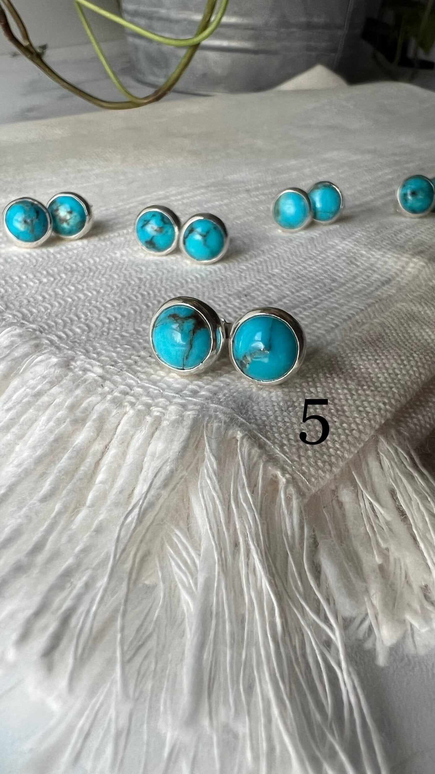 Kingman Turquoise "Mini" Studs (8mm)