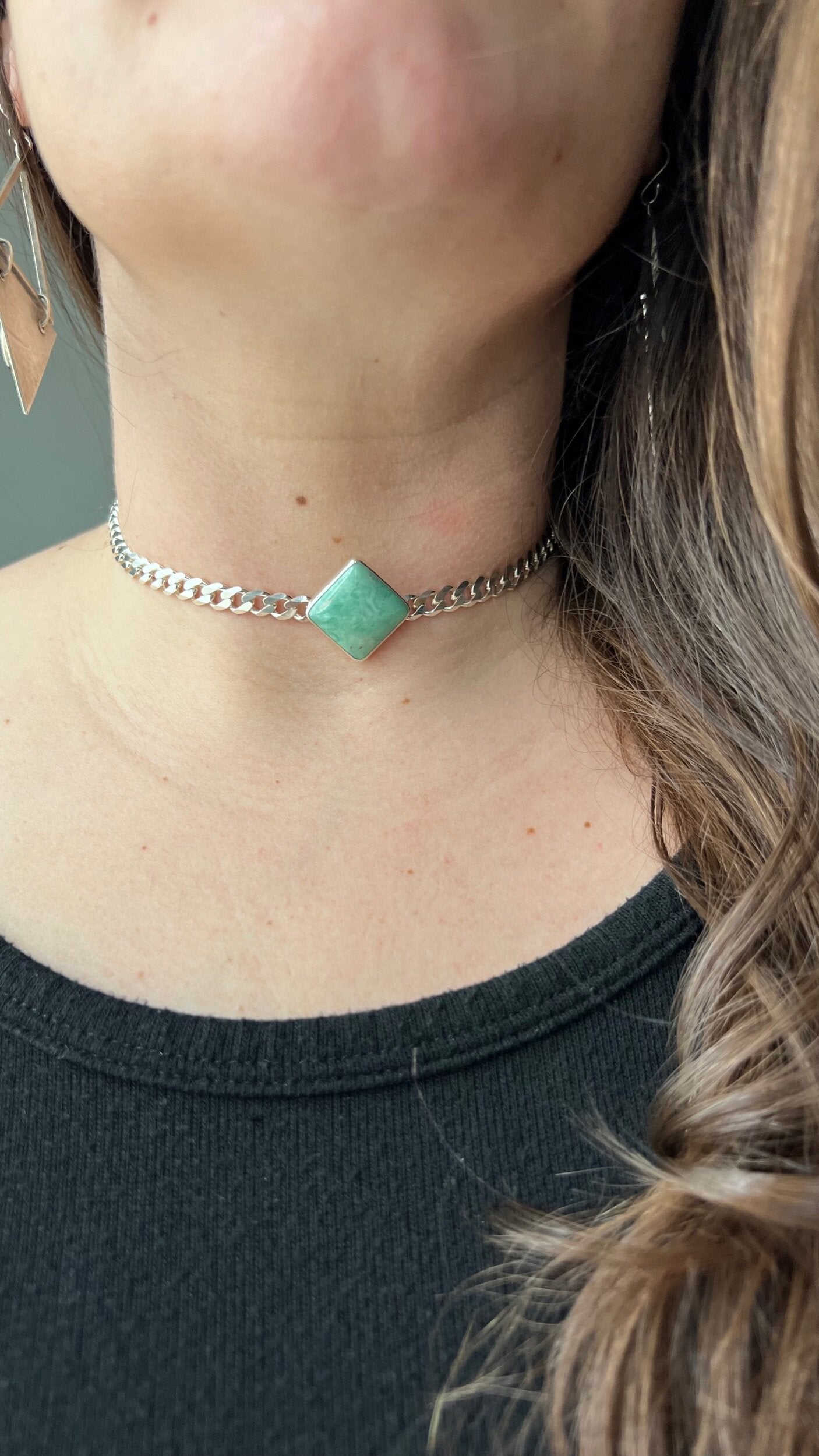 Broken Arrow Variscite Choker Necklace