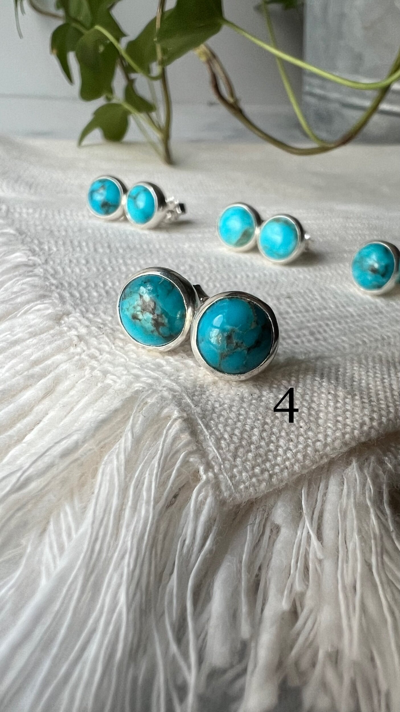 Kingman Turquoise "Mini" Studs (8mm)