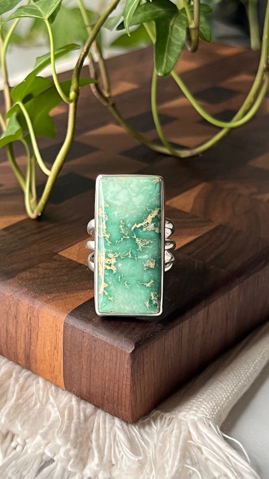 Broken Arrow Variscite Ring (7.5)