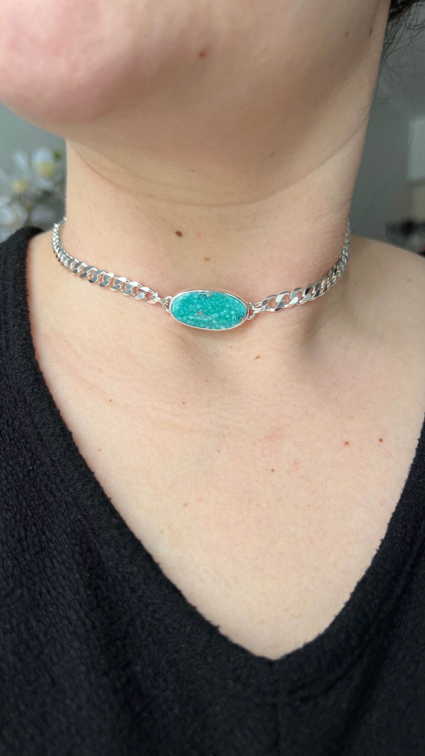 Blue Moon Turquoise Choker Necklace