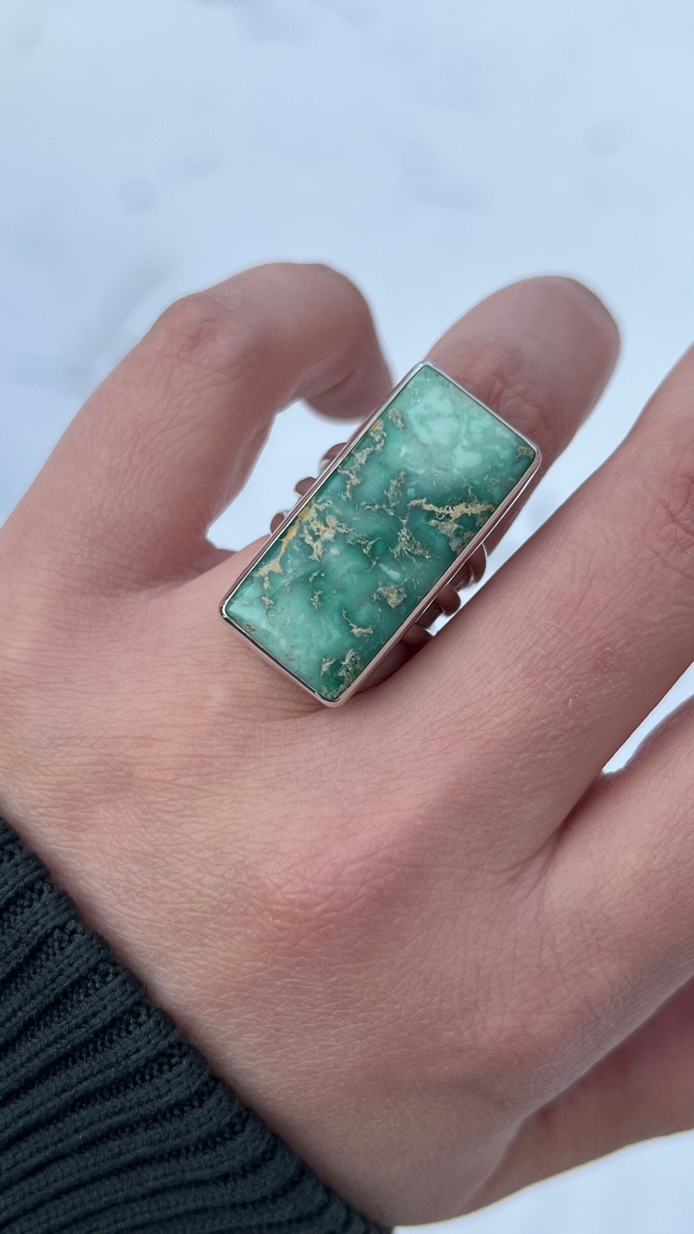 Broken Arrow Variscite Ring (7.5)