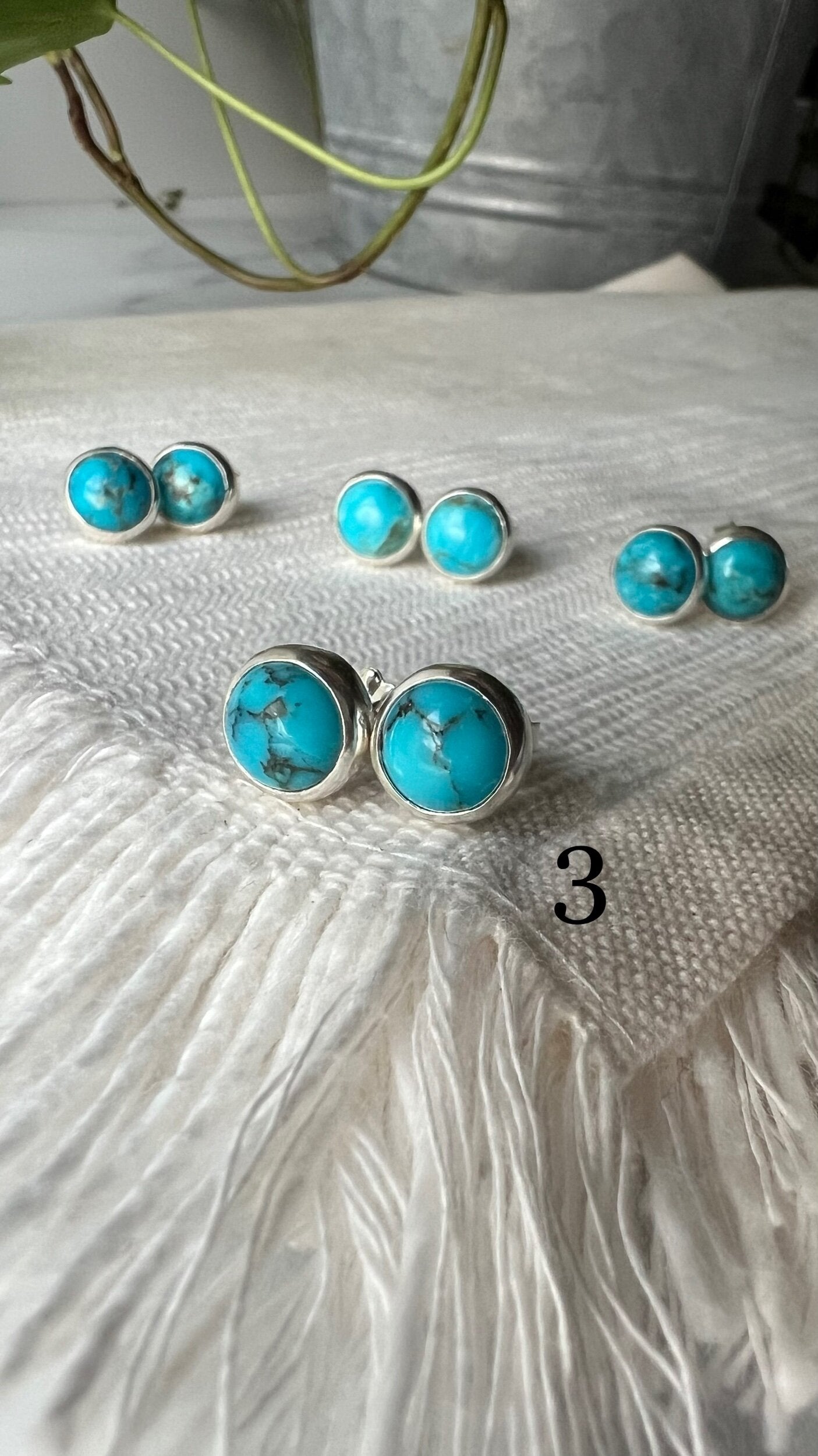 Kingman Turquoise "Mini" Studs (8mm)