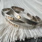 Solid Sterling Silver Cuff with 14k Gold Round
