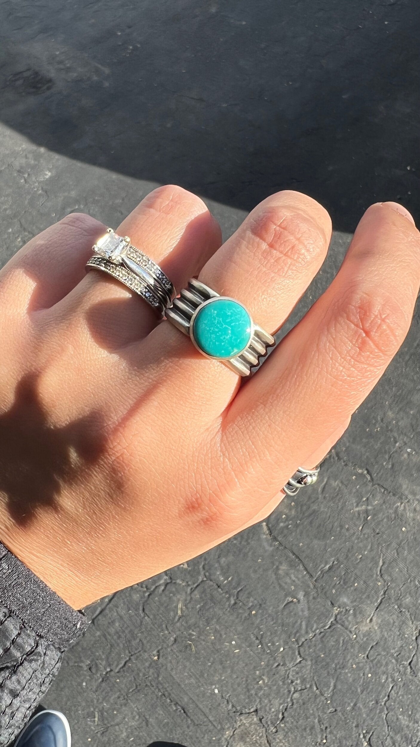 Chunky Fox Turquoise Ring (sz 8.5-8.75)