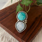 Fox Turquoise and Rainbow Moonstone Ring (Read full description)