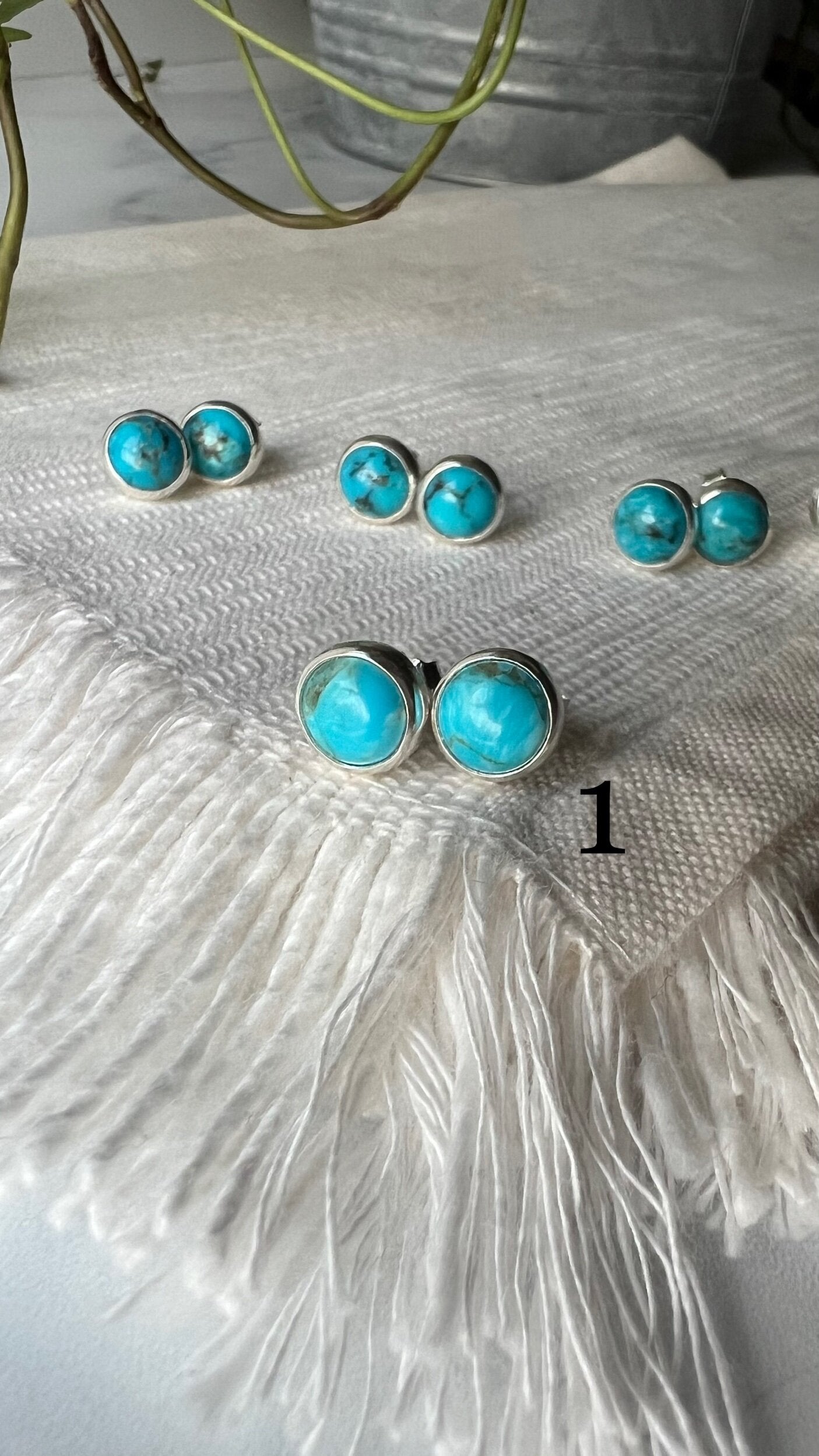 Kingman Turquoise "Mini" Studs (8mm)