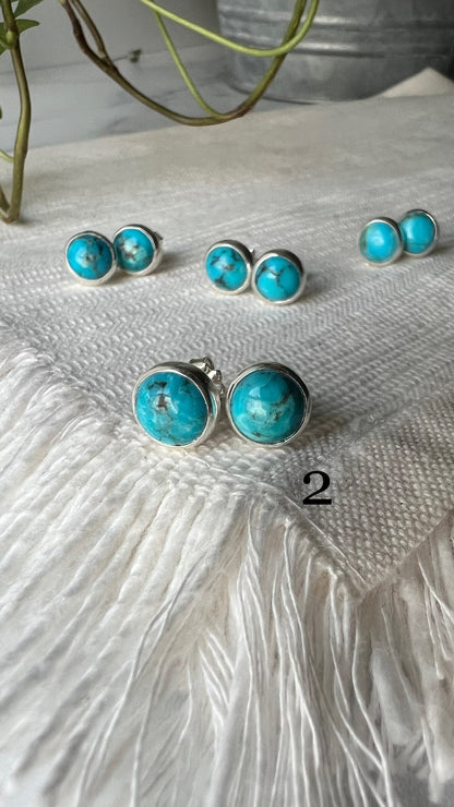 Kingman Turquoise "Mini" Studs (8mm)