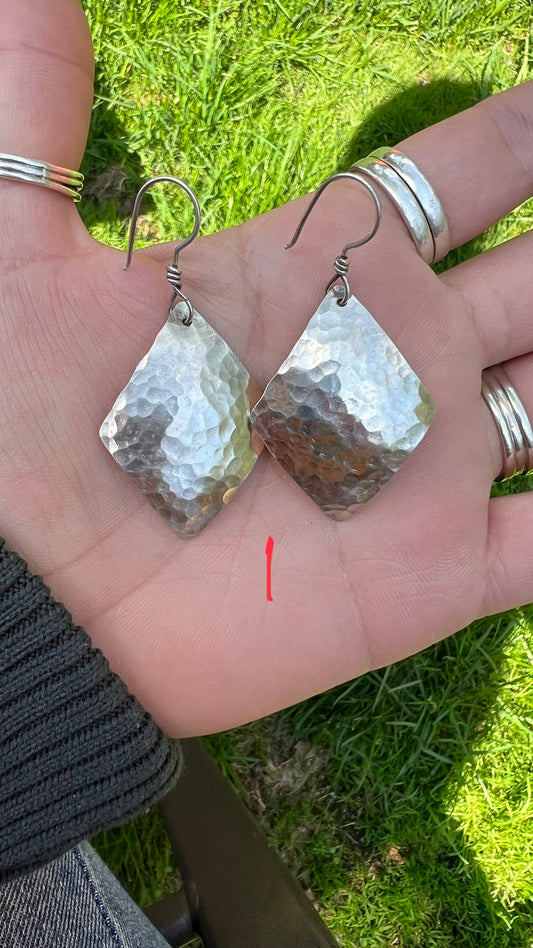 Sterling Silver Hammered Earrings
