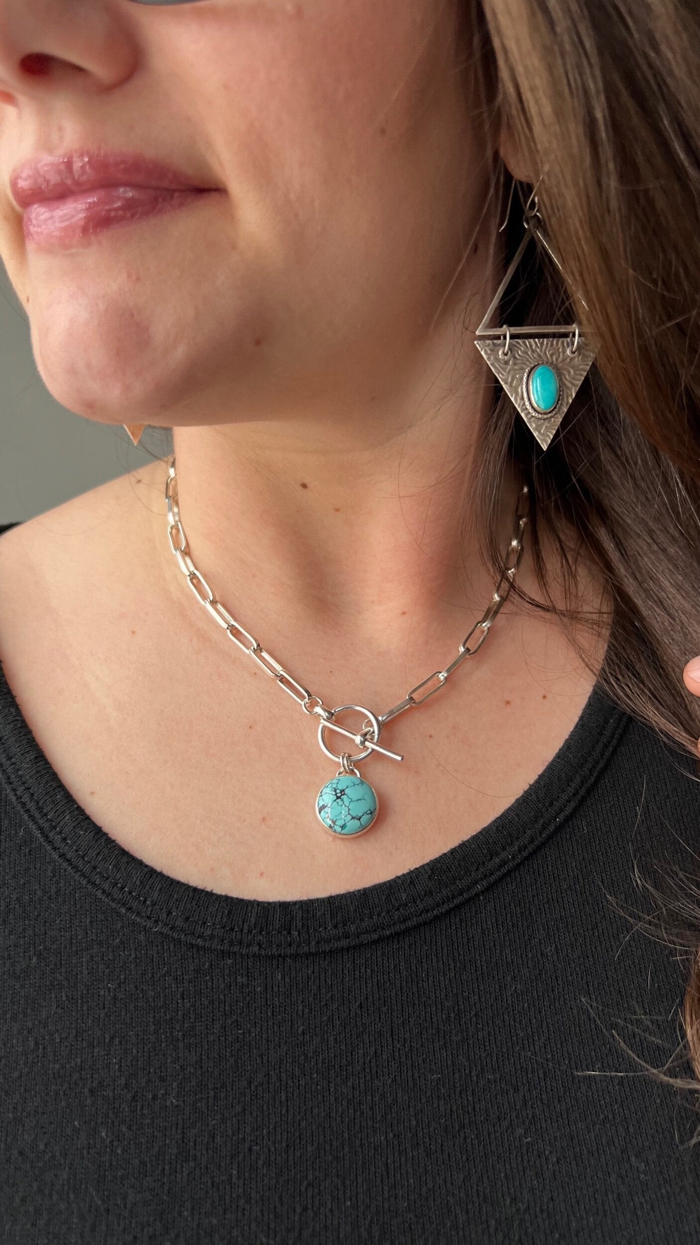 Cloud Mountain Turquoise Lariat Necklace