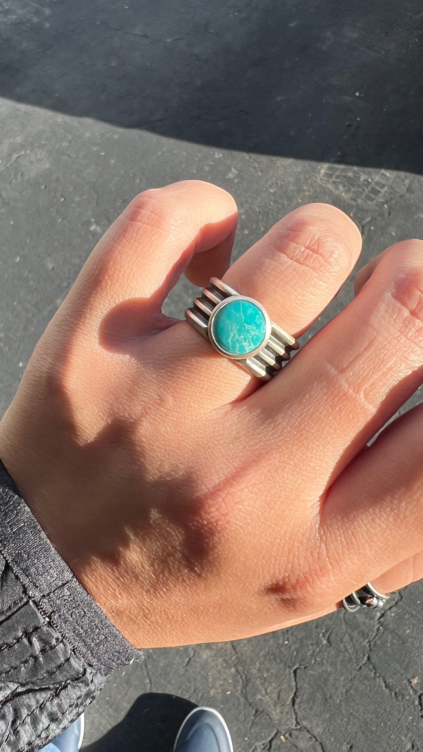 Chunky Fox Turquoise Ring (sz 7.5)