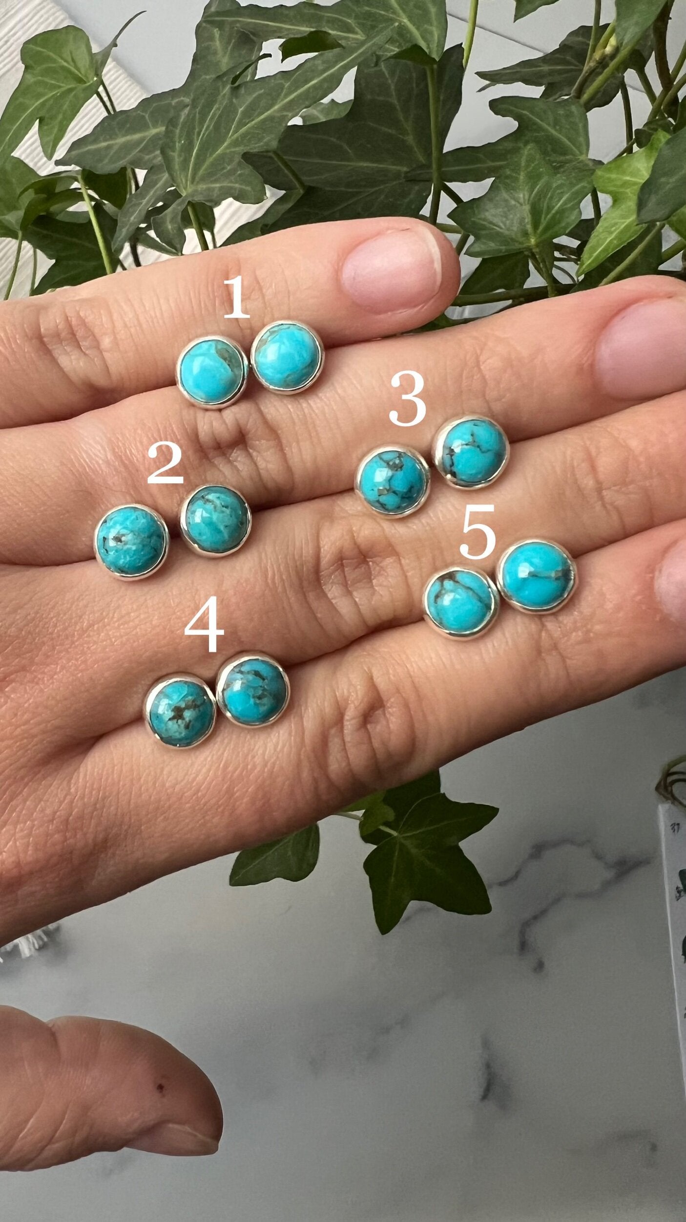 Kingman Turquoise "Mini" Studs (8mm)