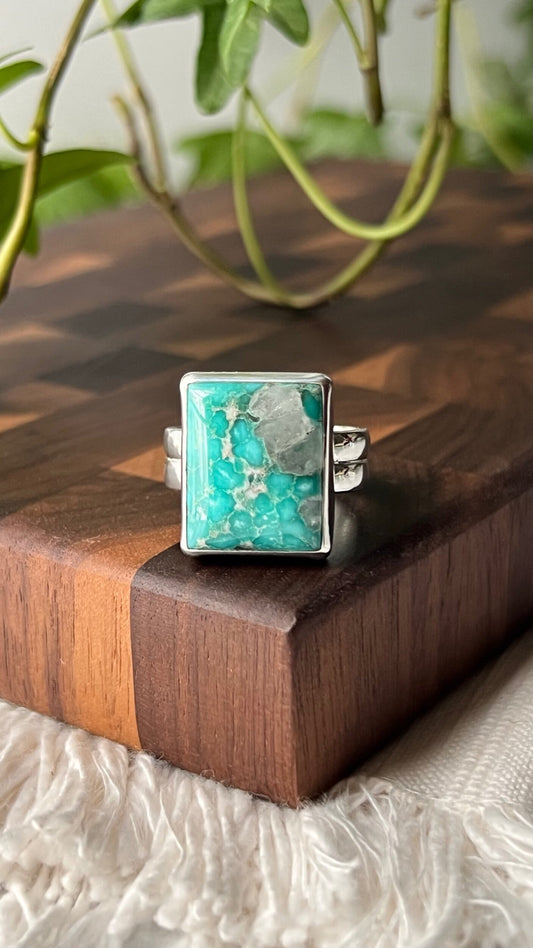 White Water Turquoise Ring (Sz 8.5-8.75)