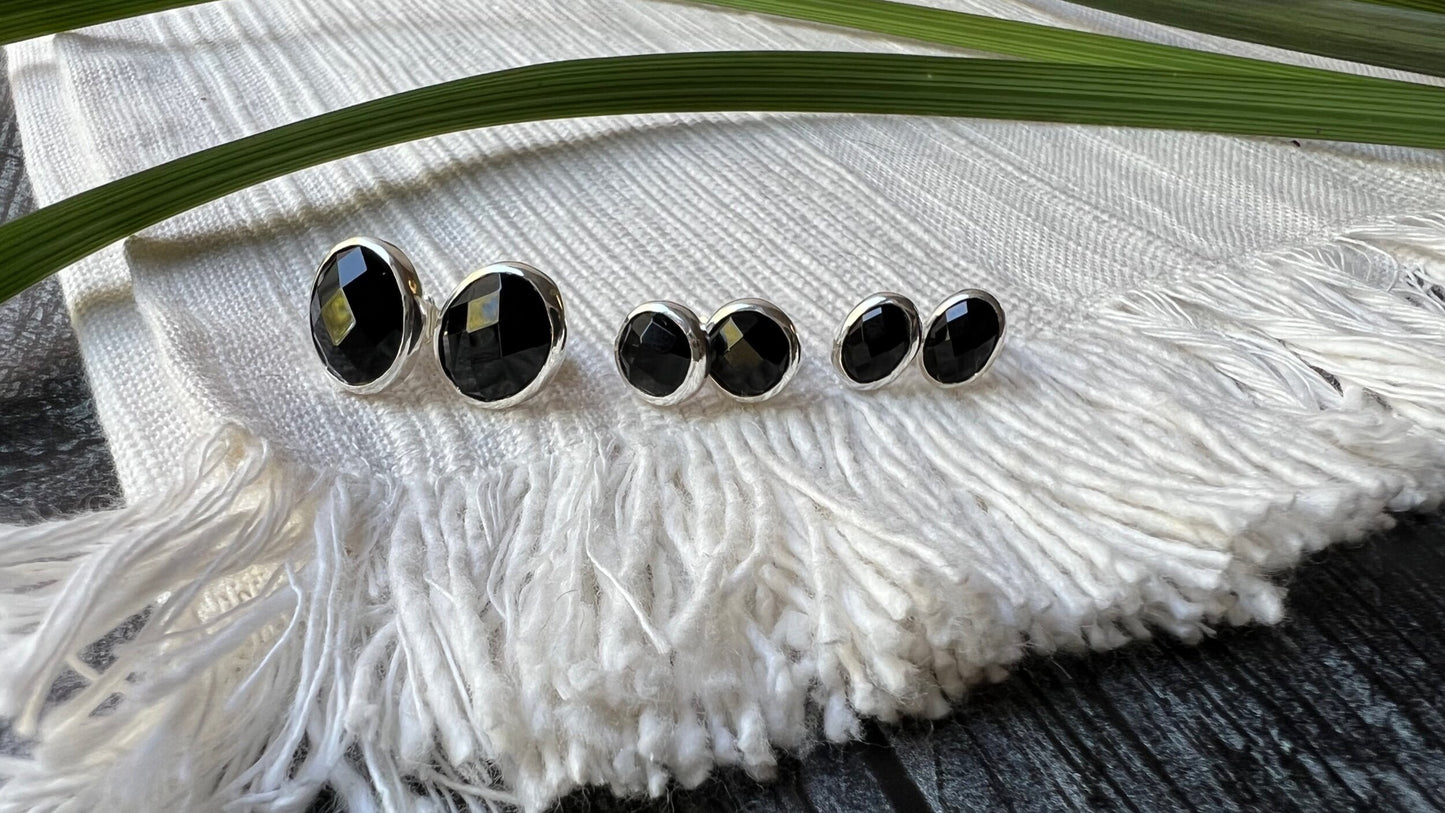 Black Onyx Round Studs