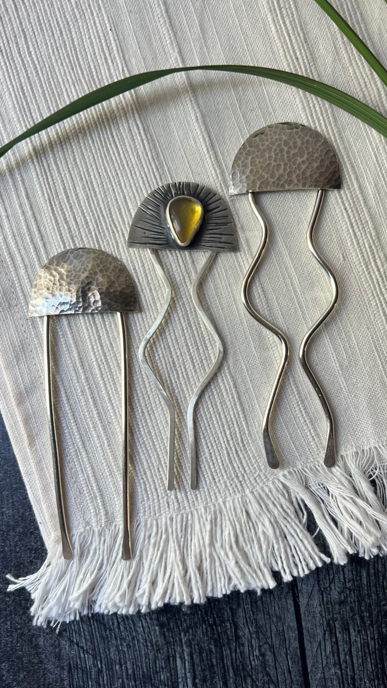 Hammered Hair Forks