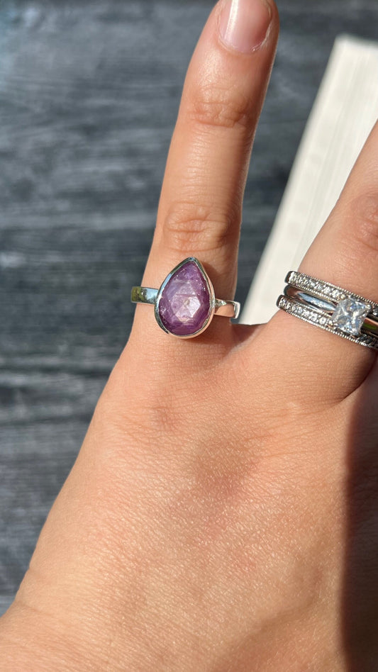 Purple Sapphire Rose Cut Mezzo Ring (Size 8)