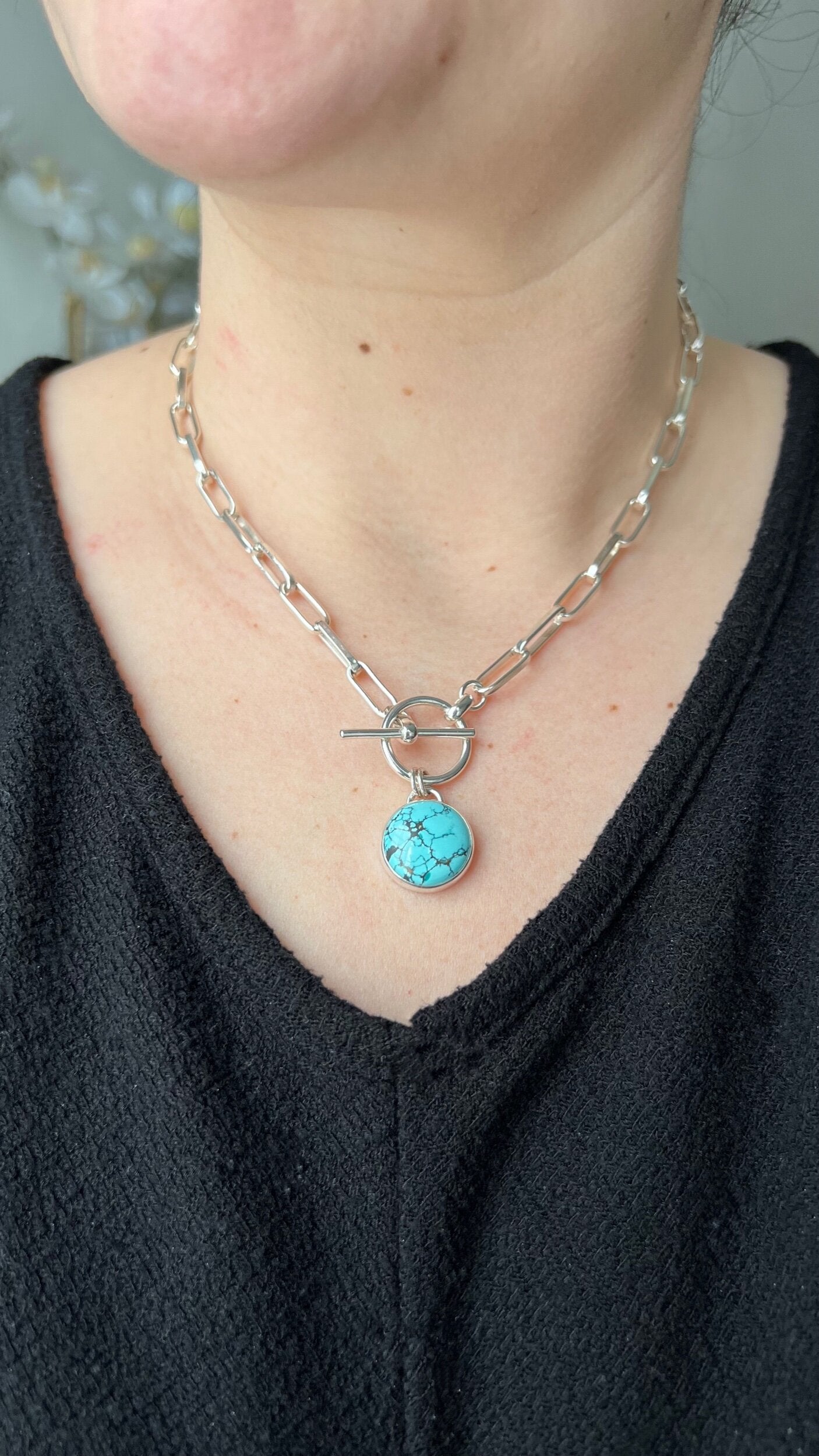 Cloud Mountain Turquoise Lariat Necklace