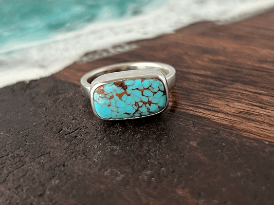 Egyptian Turquoise Mezzo Ring Size 7.5