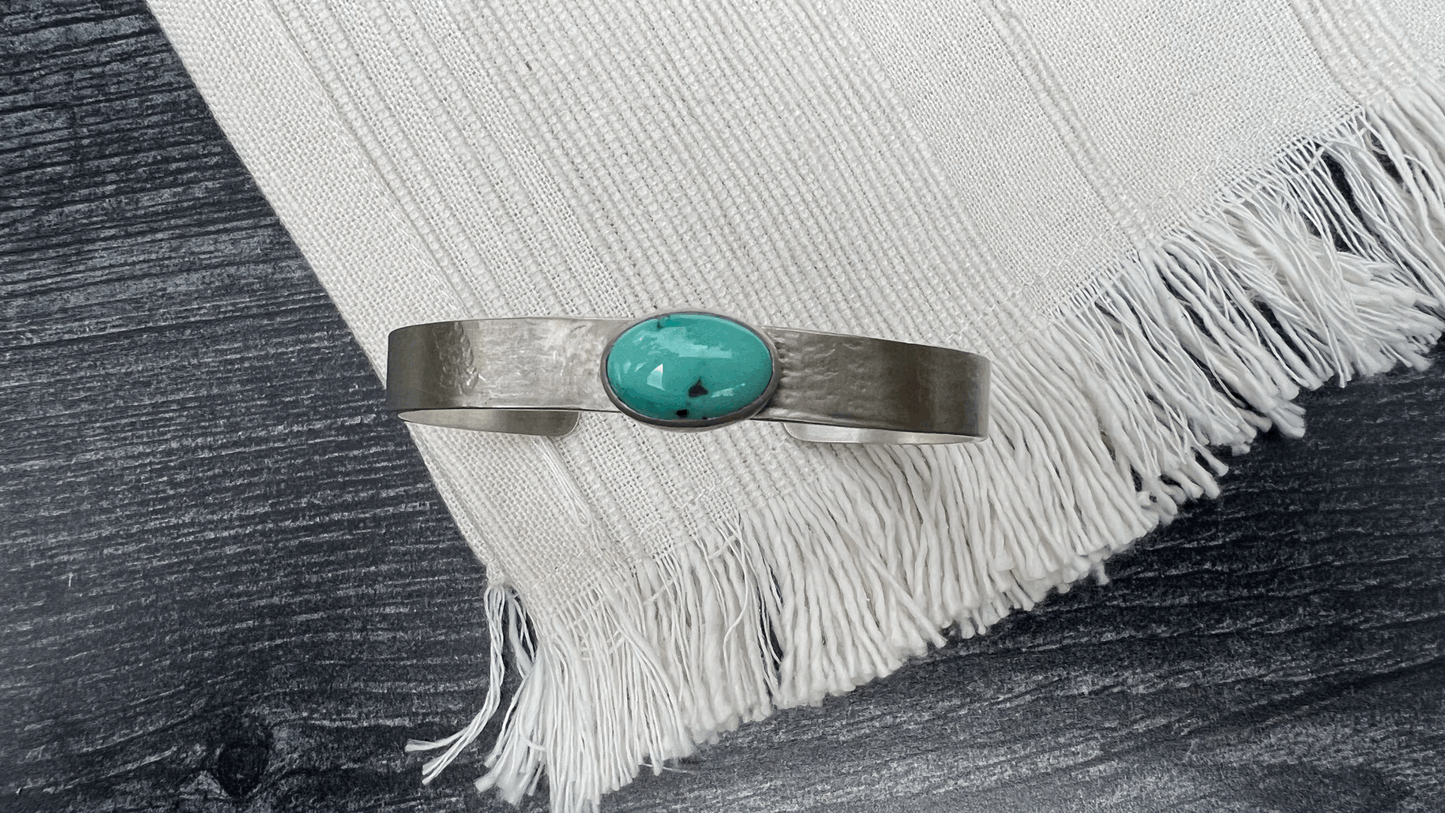 Lone Mountain Turquoise Cuff (M/L Wide Band)