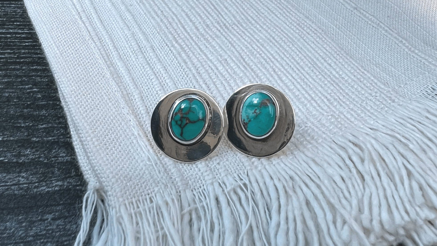 Carico Lake Turquoise Coin Studs