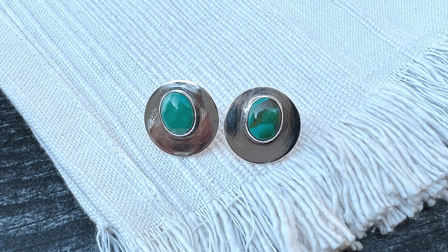 Carico Lake Turquoise Coin Studs