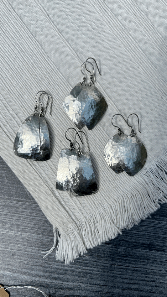 Sterling Silver Hammered Earrings