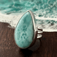 Larimar Mondo Statement Ring Size 6.75 Wide Band