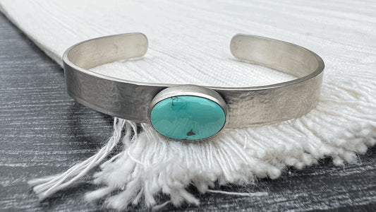 Lone Mountain Turquoise Cuff (M/L Wide Band)