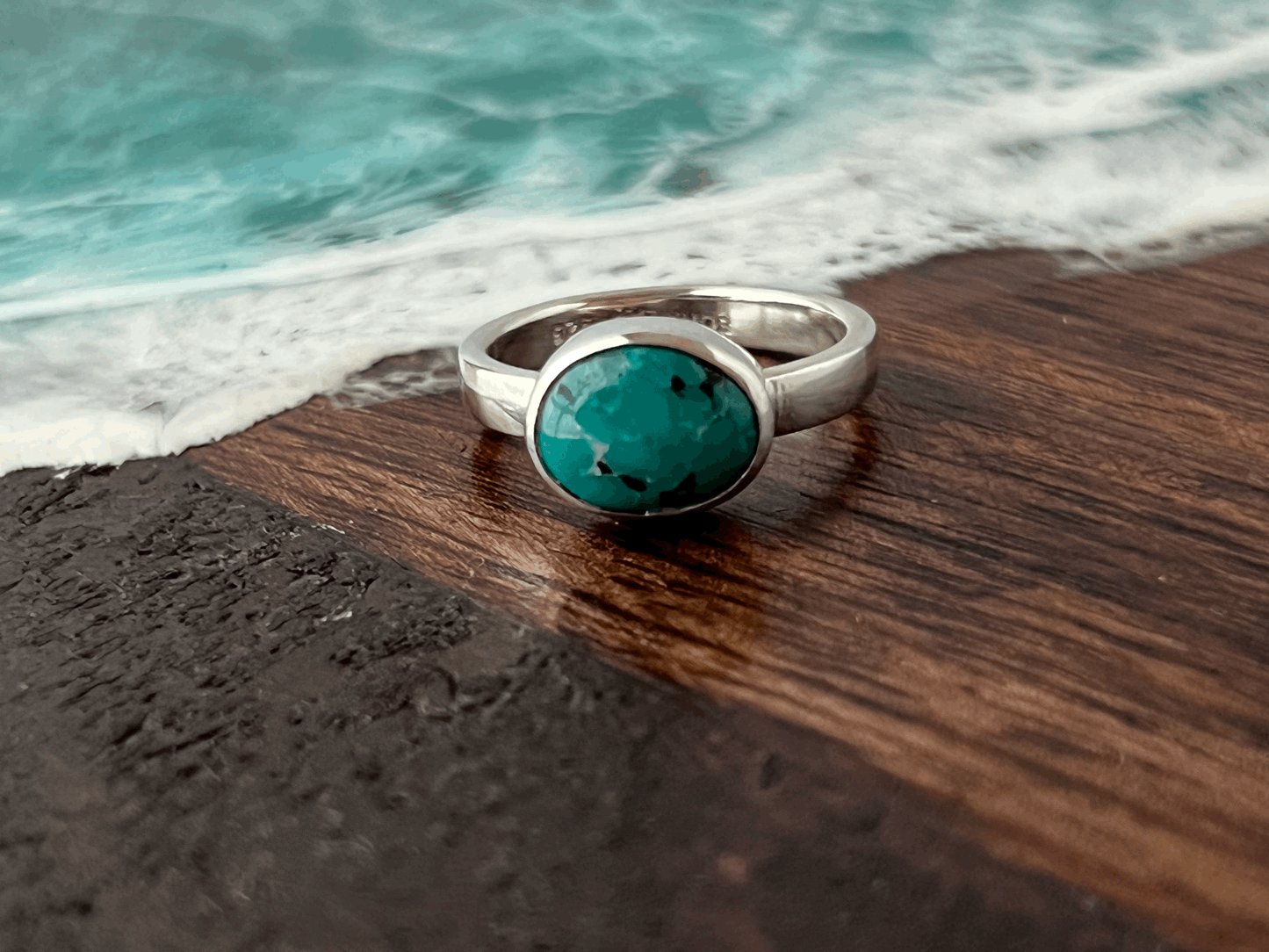 Fox Turquoise Mezzo Ring Size 7