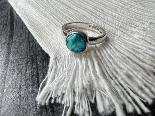 Blue Moon Turquoise Mezzo Ring Size 8