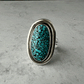 Natural Kingman Spiderweb Turquoise Mondo Ring Size 8.25 Wide Band