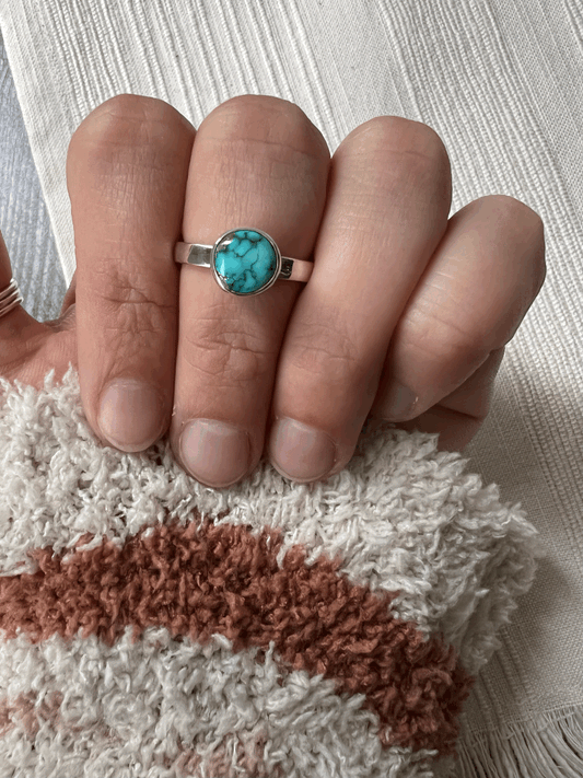 Blue Moon Turquoise Mezzo Ring Size 8