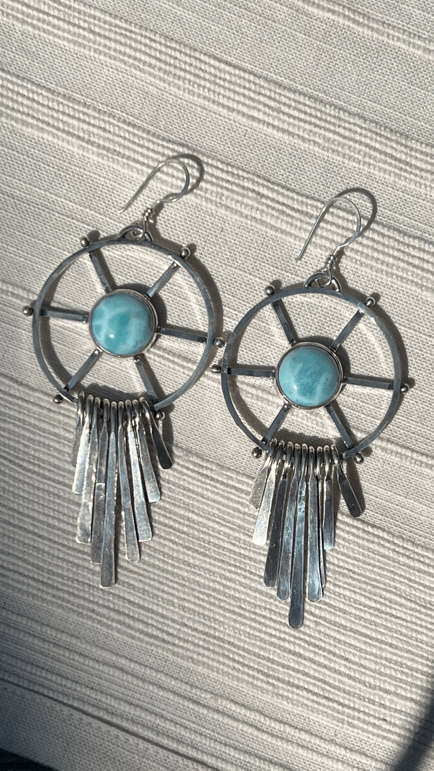 Larimar Helm Earrings